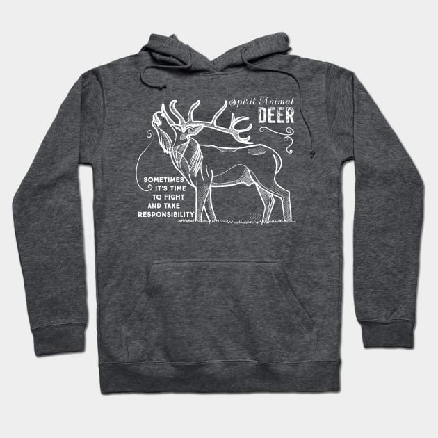 Spirit animal - Deer - white Hoodie by mnutz